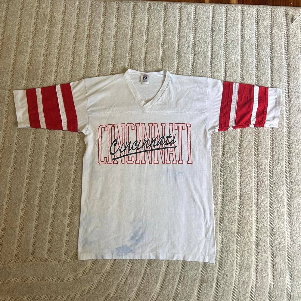 VTG 80s Cincinnati reds baseball jersey Size M Retro Sports Workout Summer
